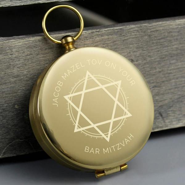 Personalised Bar And Bat Mitzvah Keepsake Compass - lifestyle shot