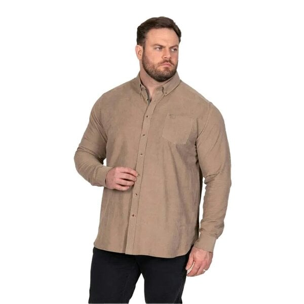 Duke Mens Carey D555 Corduroy Kingsize Shirt - Tan