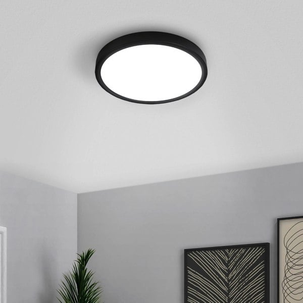 EGLO Fueva 5 LED Circular Black Surface-Mounted Light
