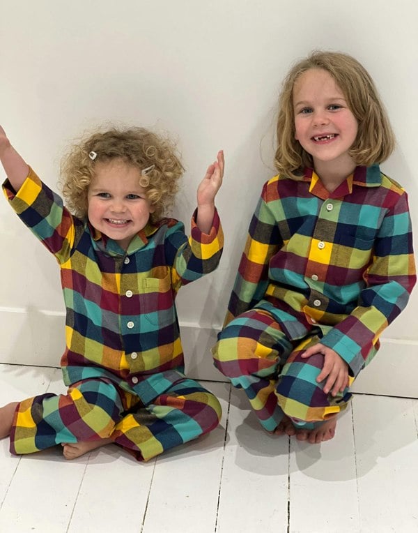 Children's Brushed Cotton Pyjama Set – Edinburgh Check - British Boxers