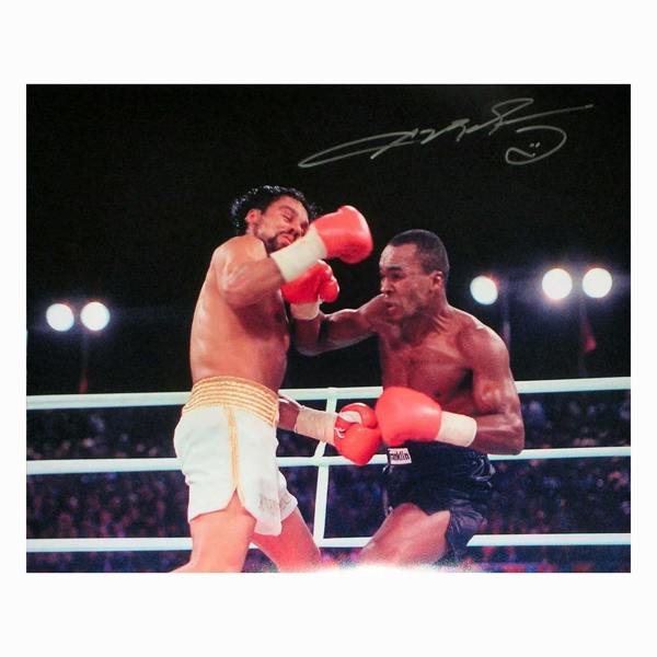 Sugar Ray Leonard signed 16x20 photo vs Roberto Duran — Unframed