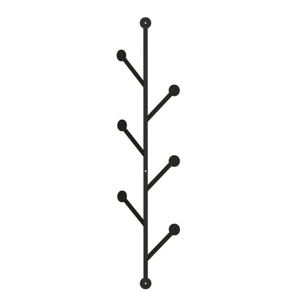 Decortie Modern Ponpon Black Metal Wall Hanger With 7 Hooks