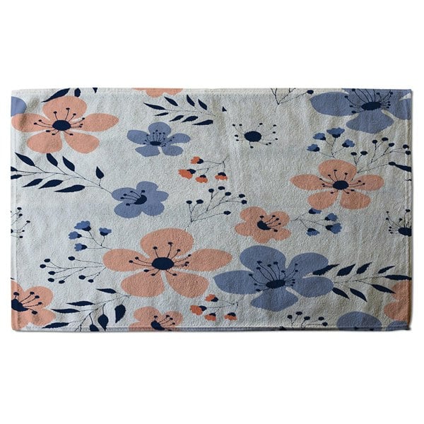 Benjamin Tate Design Pink & Blue Flowers (Bath Towel)