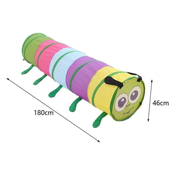 6FT Caterpillar Crawl Play Tunnel Pop-up for Kids Multicoloured Living and Home