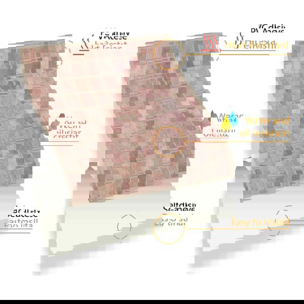 WT1590 - Vintage Pink Marble Mosaic Wall Tile Sticker Set - 15 x 15 cm (6 x 6 in) - 24 pcs