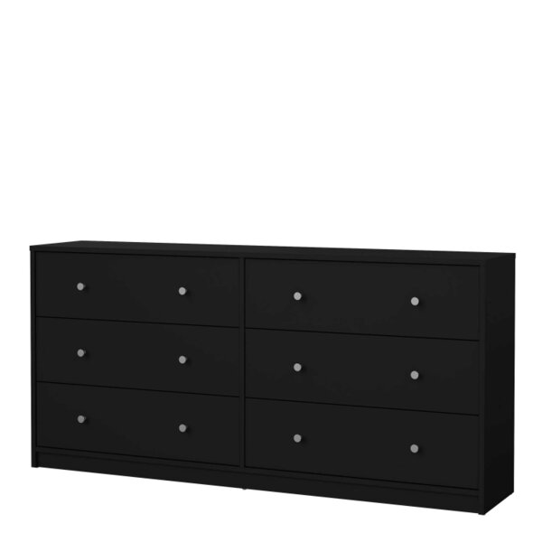 Wyld Haus Tainan Black Wide Chest 6 Drawers