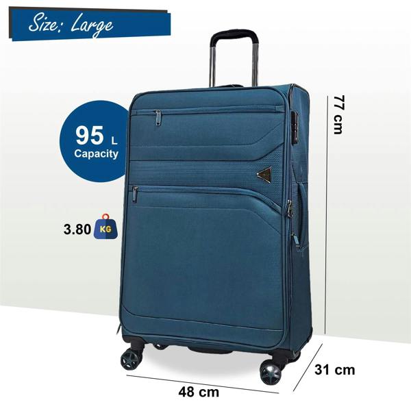 Snowball Lightweight Soft  Dual 4 Wheel Luggage Suitcases
