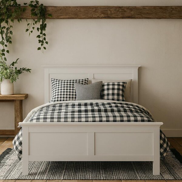 Wyld Haus Osaka Double Bed Frame 4ft6 Farmhouse White Wood
