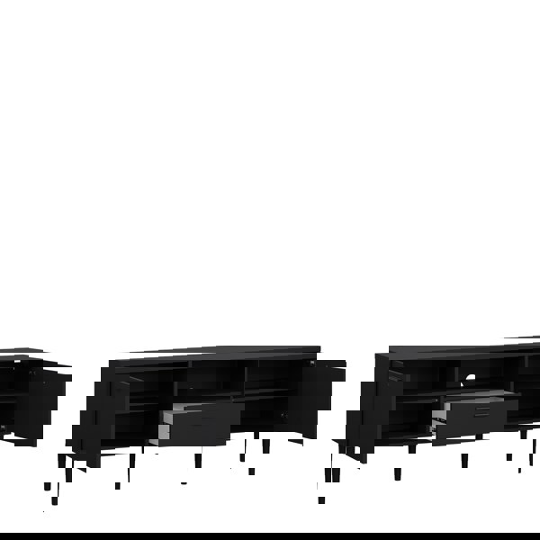 Furniture To Go Media TV Unit with 2 Doors 1 Drawer in Black