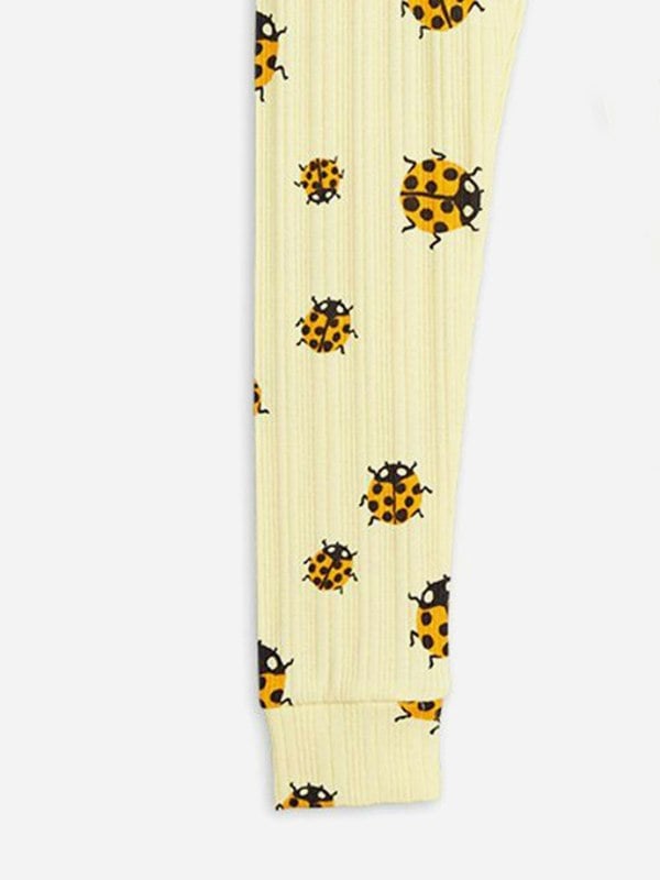 Mini Rodini Girls Ladybugs AOP Leggings in Yellow