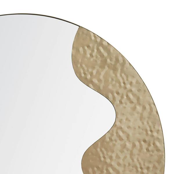 Pagazzi Lighting Ripple Antique Brass Round Mirror