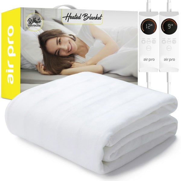 Air Pro Fleece Electric Under Blanket - Fitted Heated Mattress Cover with Controller - Small Double - 120x190cm