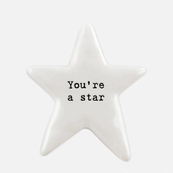 Porcelain Star Token “You’re a Star” – Small Thank You Keepsake