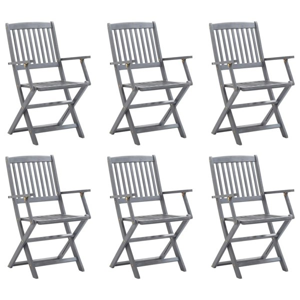 Berkfield Folding Outdoor Chairs 6 pcs Solid Acacia Wood