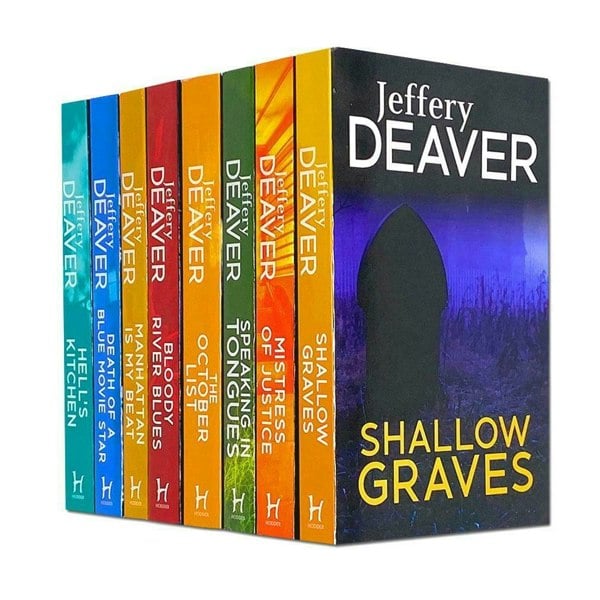 Jeffery Deaver Collection 8 Books Set Mistress of Justice, Bloody River Blues, Shallow Graves