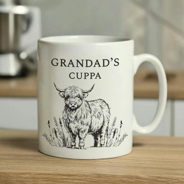 Personalised Highland Cow Mug - lifestyle shot