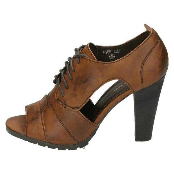 Ladies Barricci Side Cut Out Peep Toe Heels