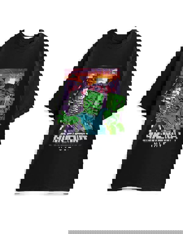 Minecraft Mens Black Zombie Short Sleeved T-Shirt