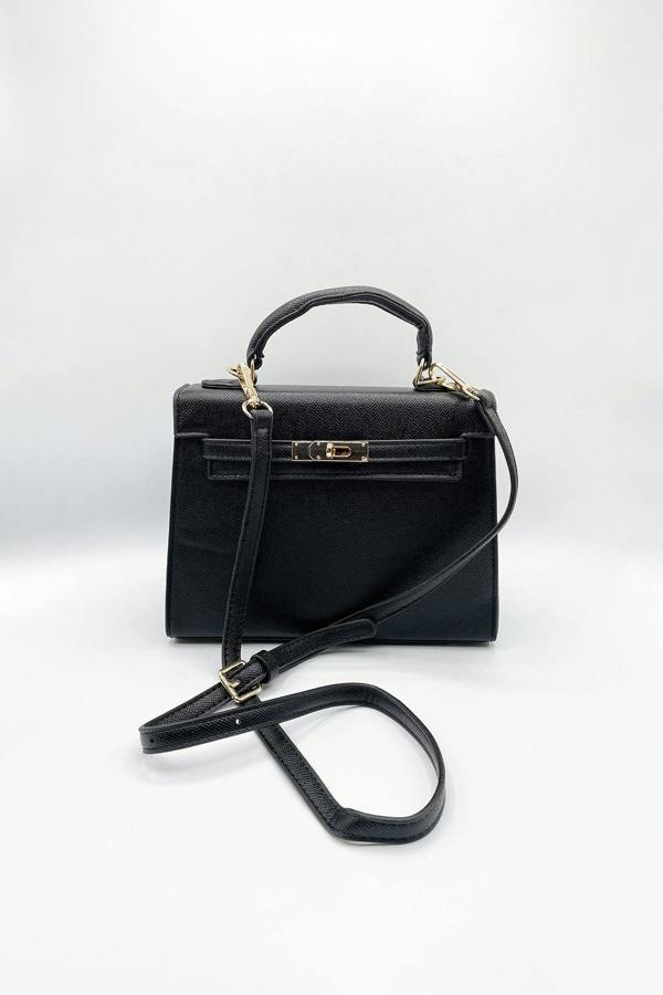 SVNX Top Handle Satchel Tote Bag in Black