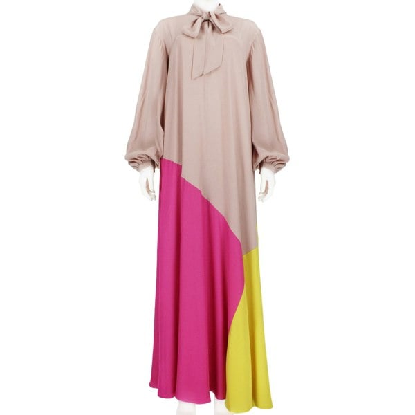 Layeur colour block maxi dress in a luxurious crepe fabric