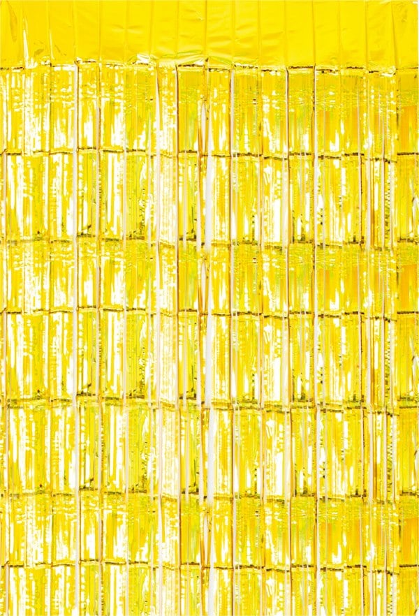 Cheetah Metallic Tinsel Curtain, 3M x 1M Gold