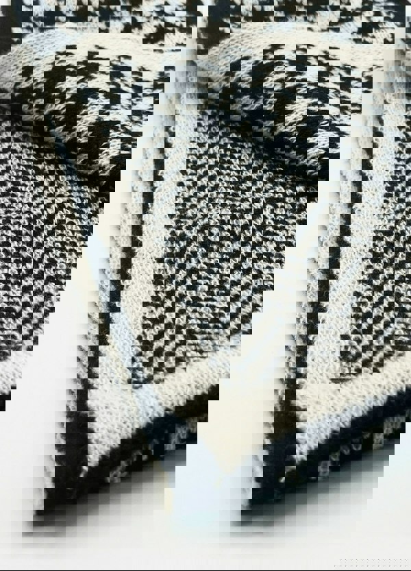 SVNX Houndstooth and Herringbone Double Sided Scarf