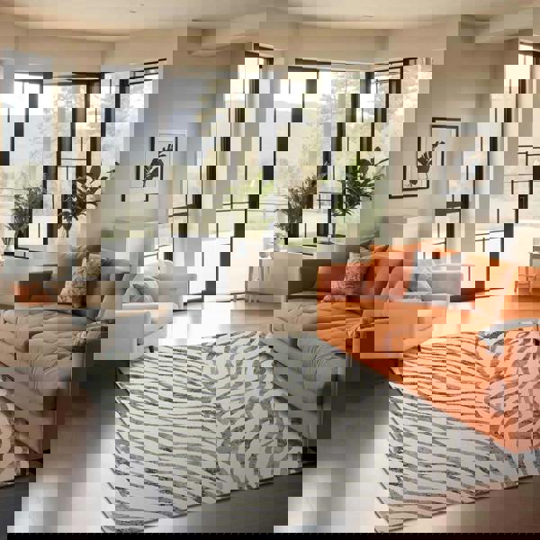 Livabliss City-Animal Print Grey Beige Yellow Boho Zebra Pattern Rug