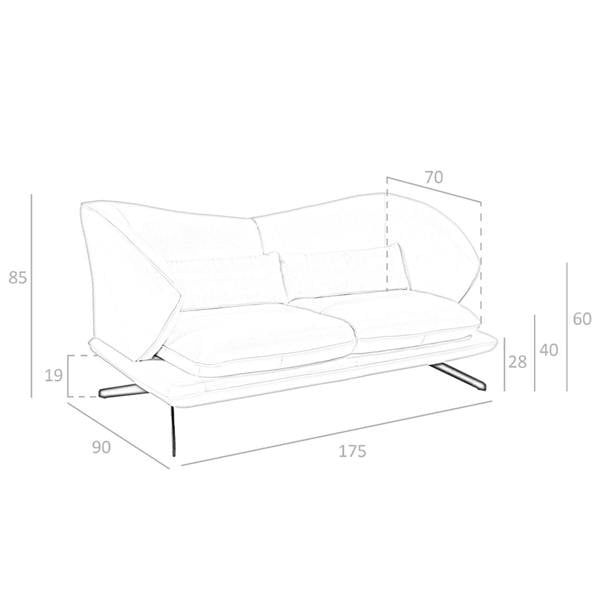 Angel Cerdá Taupe grey leather sofa 6145/6146