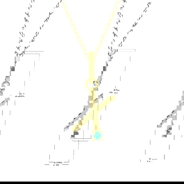 Gemondo Initial Emerald Letter Necklace In 9ct Yellow Gold