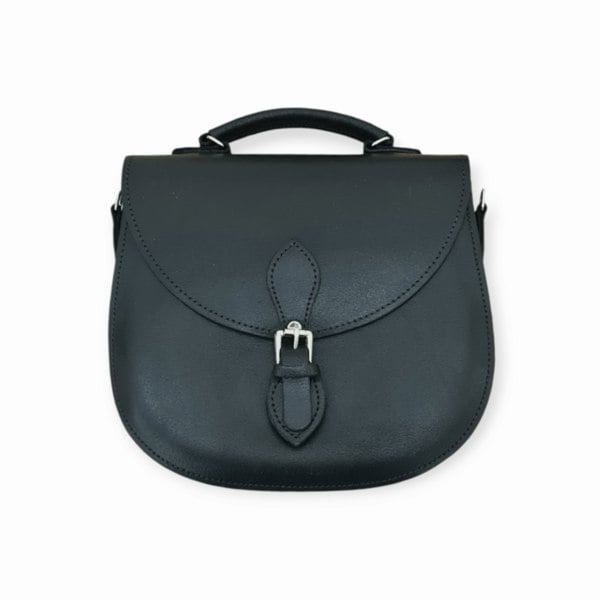 Zatchels Handmade Tannery Leather Saddle Bag - Black