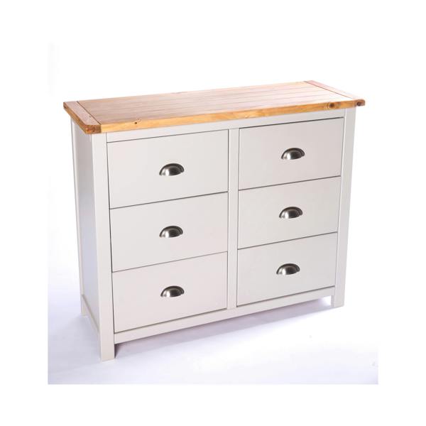 Cabinet Bits Argenta 6 Drawer Chest of Drawers Chrome Cup Handle