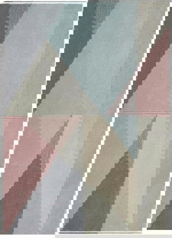 Trio Multi Pastel Geometric Rug |Modern Abstract Floor Decor