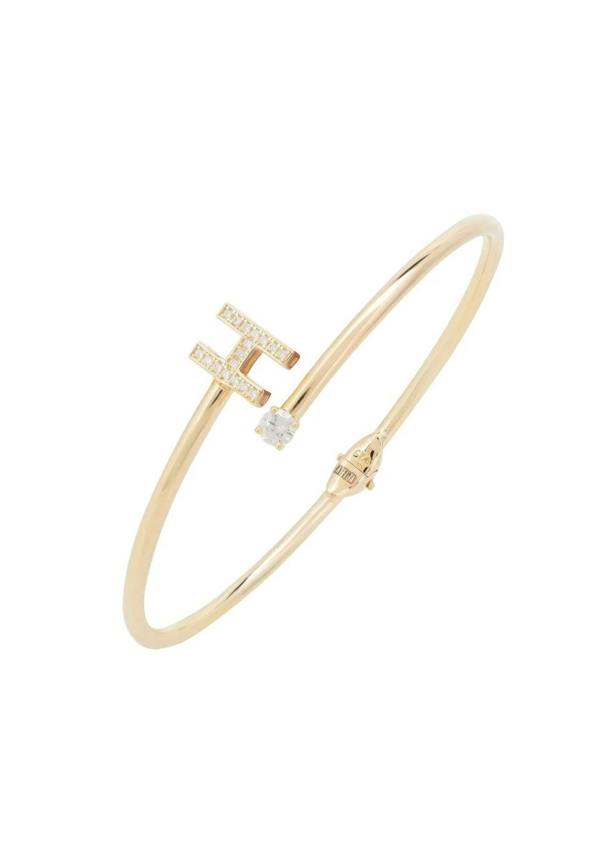 Initial Bangle Gold H - LATELITA Bracelets