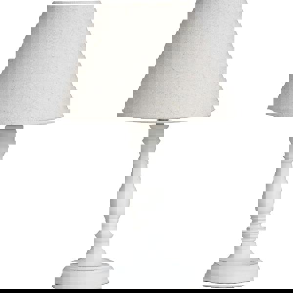 Hill Interiors Cyrene Table Lamp (UK Plug) - Beige/White