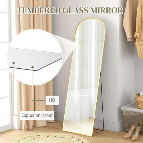 Bobobiy 162cm Aluminium Frame Standing Mirror - Gold