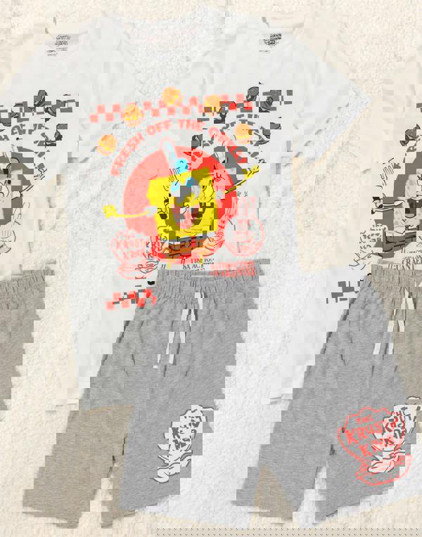 SpongeBob SquarePants Mens Grey The Krusty Krab Short Sleeve Short Leg Pyjama Set