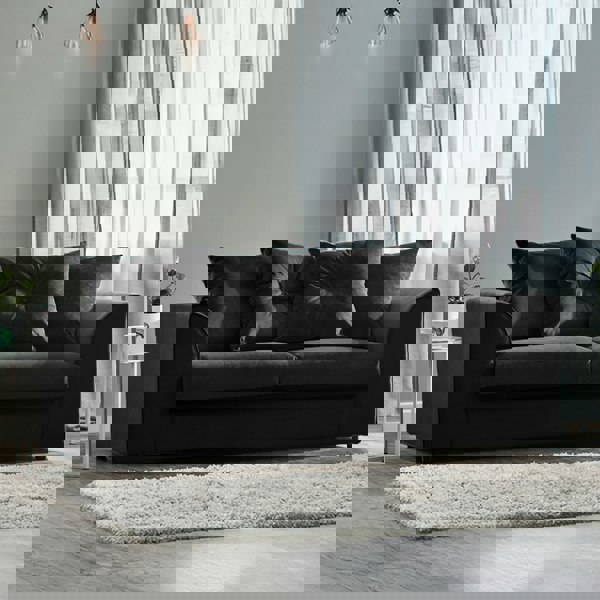 Furnishings For Less Fernando Plush Velvet Fabric 3 Seater Sofa