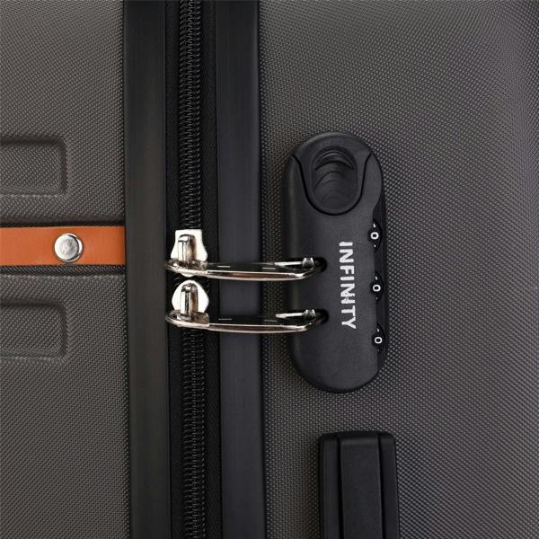 Infinity Luggage Hard Shell Modern Dual 4 Wheel Luggage Suitcase Set