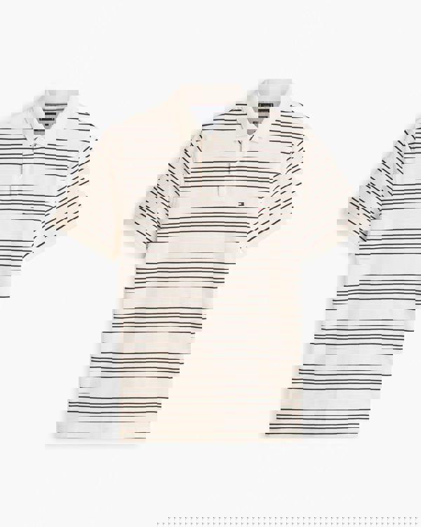 Tommy Hilfiger 1985 Regular Fit Mens Polo - Ivory Petal/Black