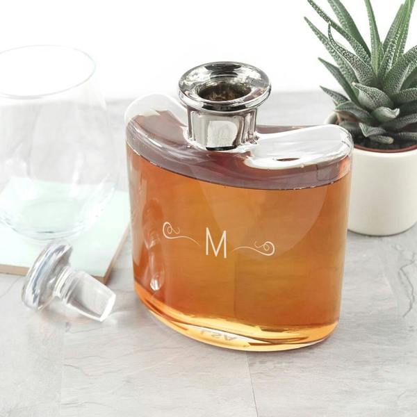 Abode Home & Gifts Personalised Monogrammed Platinum Necked Decanter