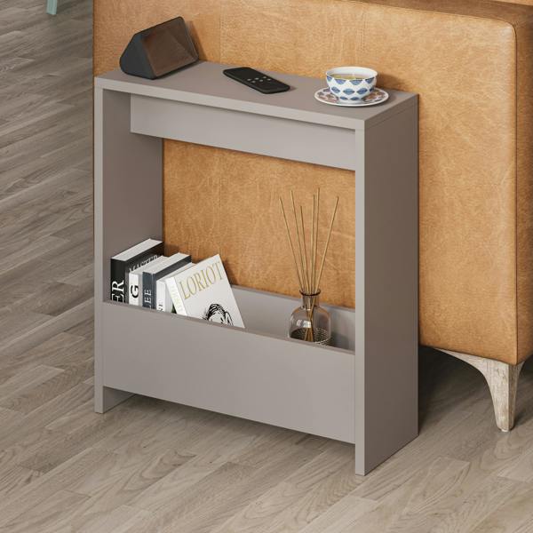 Decortie Simpi Slim End Table with Magazine Rack (H) 60cm