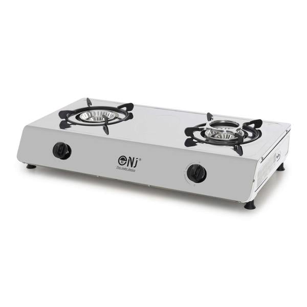 Two-burner gas stove stainless steel housing