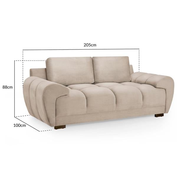 Furnishings For Less Zura Plush Velvet Large 3 + 2 Sofa Suite | Cream, Grey or Mocha