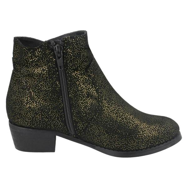 Spot On Girls Spot On Mid Heel Rouched Ankle Boots