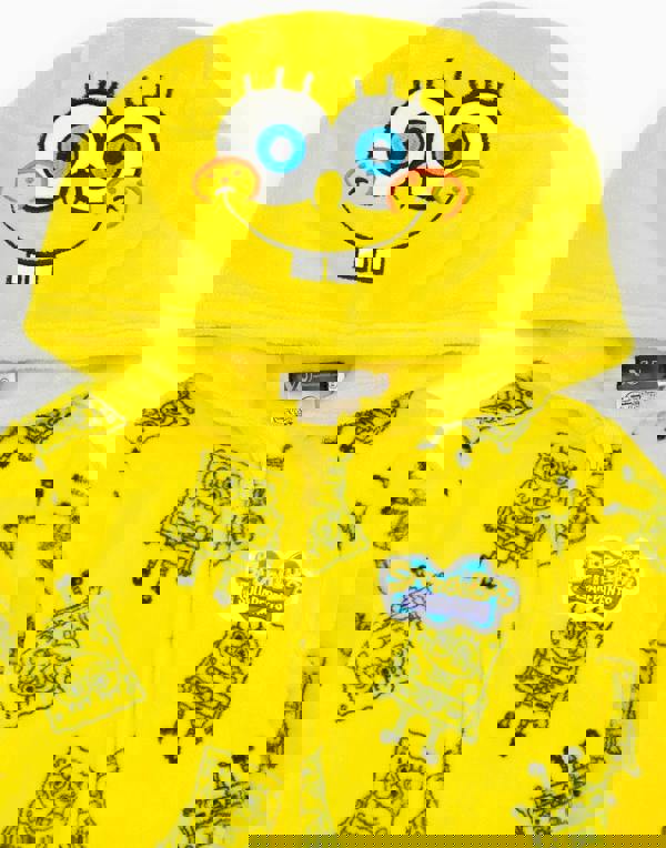 SpongeBob SquarePants Unisex Kids Yellow Novelty 3D Character Hood With All-Over Print Body Onesie