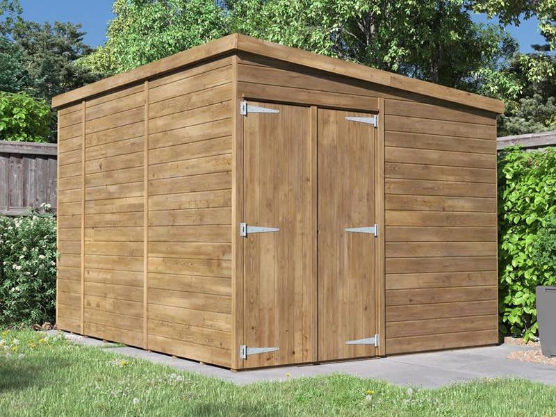 Dunster House Wooden Shed Garden Storage 2.4 x 3m (10' x 6') 15mm Walls, Pent Roof & Window, Overlord Modular