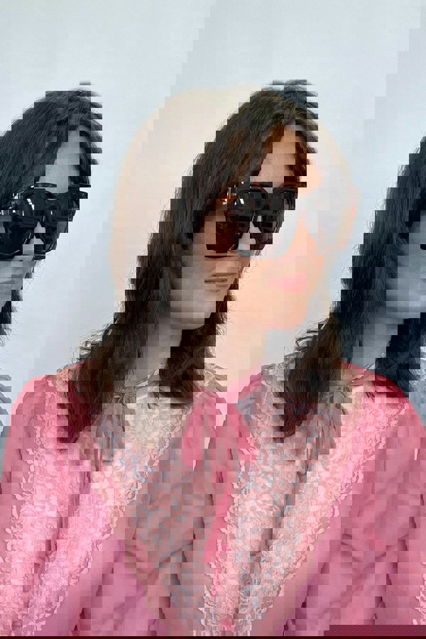 SVNX Oversized Sunglasses with Gold Chain Detail