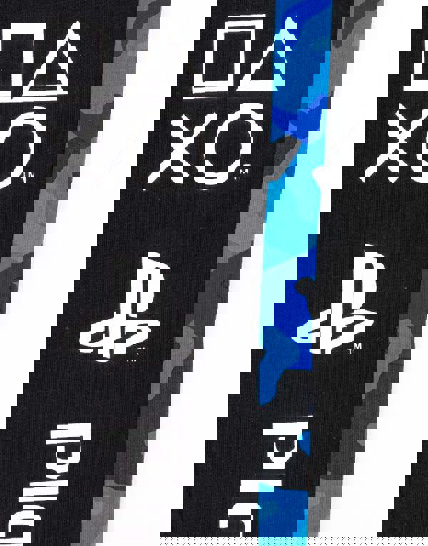 PlayStation Boys Black Blue Camo Logo Print Lounge Pants [dis]