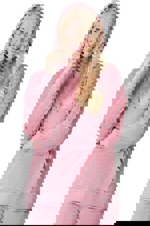 Camille Pink Supersoft Velour Loungewear Pyjama Set