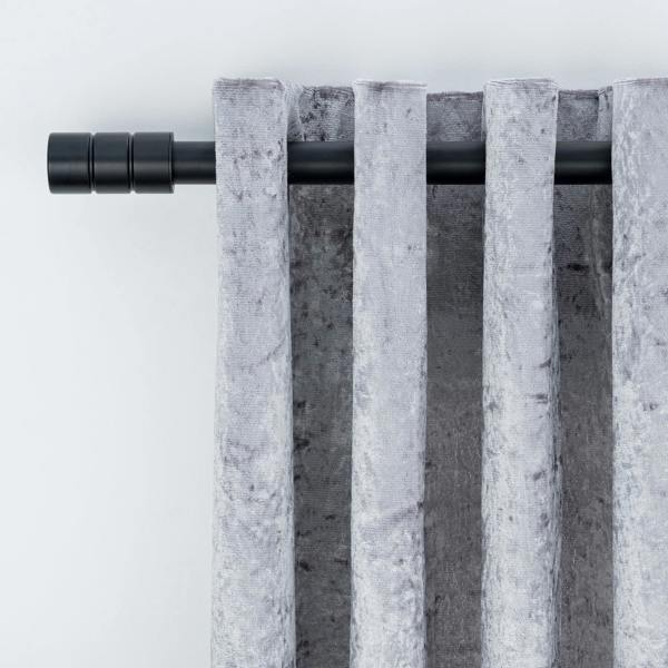 A.Unique Home Plain Barrel Extendable Curtain Pole (25/28mm) (Matte Black,70cm - 120cm)